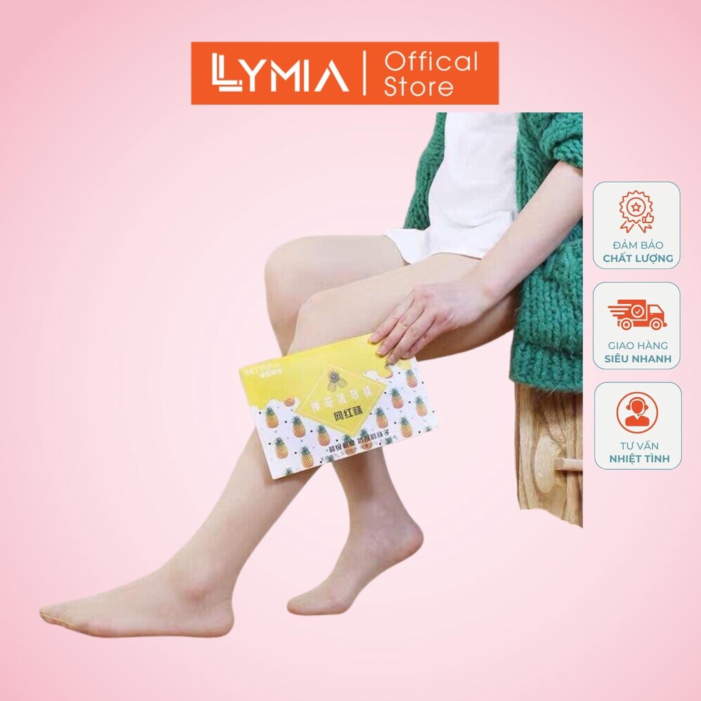 Quần tất nữ giấy da chân siêu mỏng LYMIA quả dứa siêu dai, siêu thật chân QT11