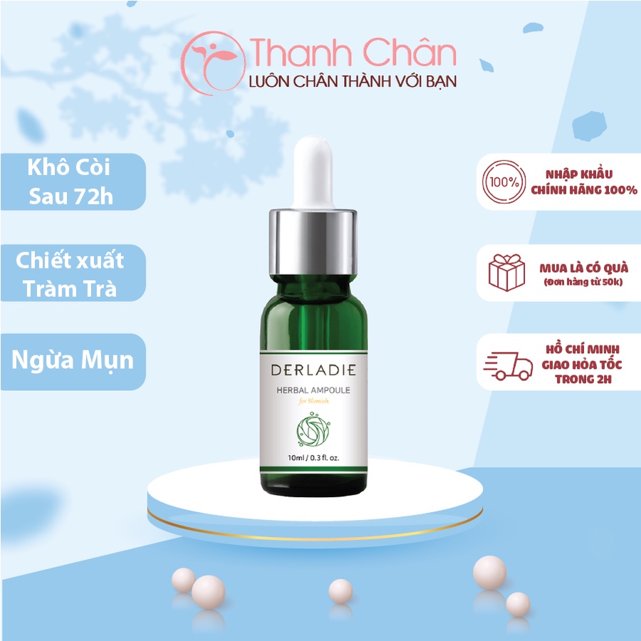 Chấm Mụn Tràm Trà Derladie Herbal Ampoule For Blemish 10ml