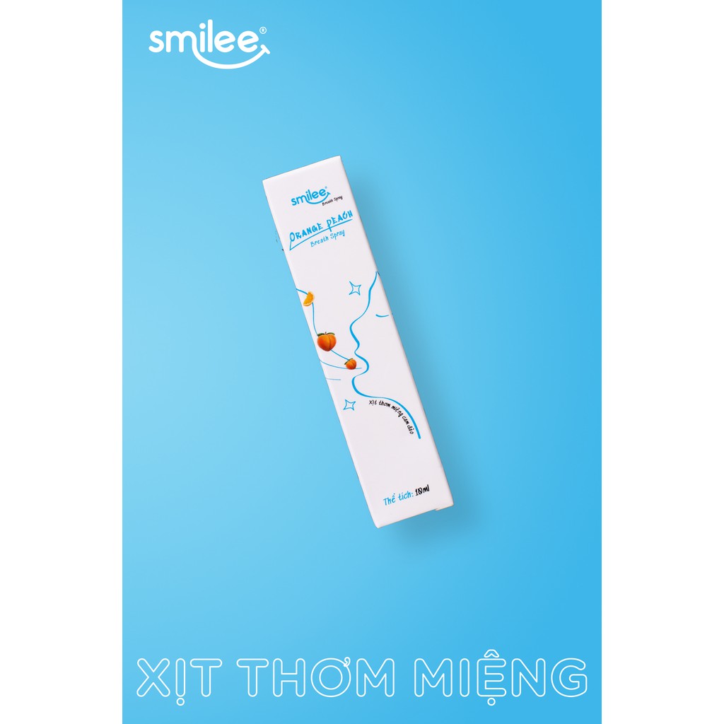 Xịt thơm miệng Smilee chính hãng chai 10ml, Hương Cam Đào - Mang lại hơi thở thơm mát, ngọt ngào-Sảng Khoái - Vistyle