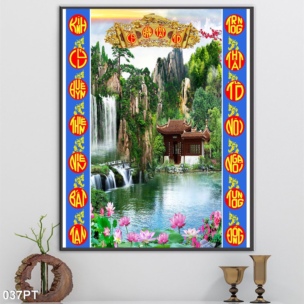 Cửu Huyền Thất Tổ Dán Tường 3D Phòng Thờ mẫu mã đẹp mắt, phù hợp nhiều không gian