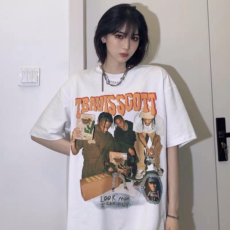Áo phông, áo Thun tay lỡ form rộng TRAVIS SCOTT Nam Nữ Ulzzang Unisex Kanimi | BigBuy360 - bigbuy360.vn