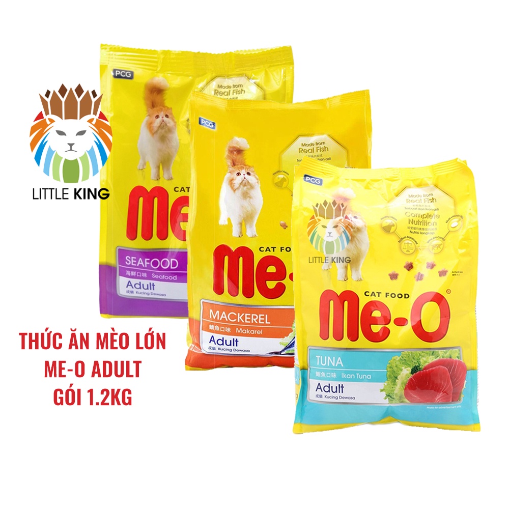 Thức ăn cho mèo lớn Me-o Adult gói 1.2kg, thức ăn hạt mèo giá rẻ Little King pet shop