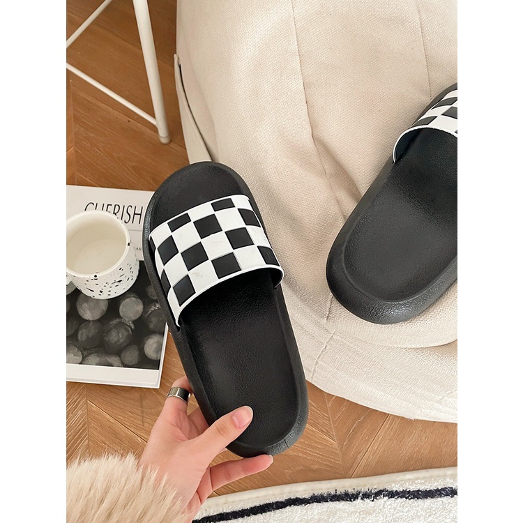 Dép bánh mì quai ngang GIAYNICE caro đế dày đẹp cute rất thời trang phong cách bánh bèo hàn quốc đang là hot trend