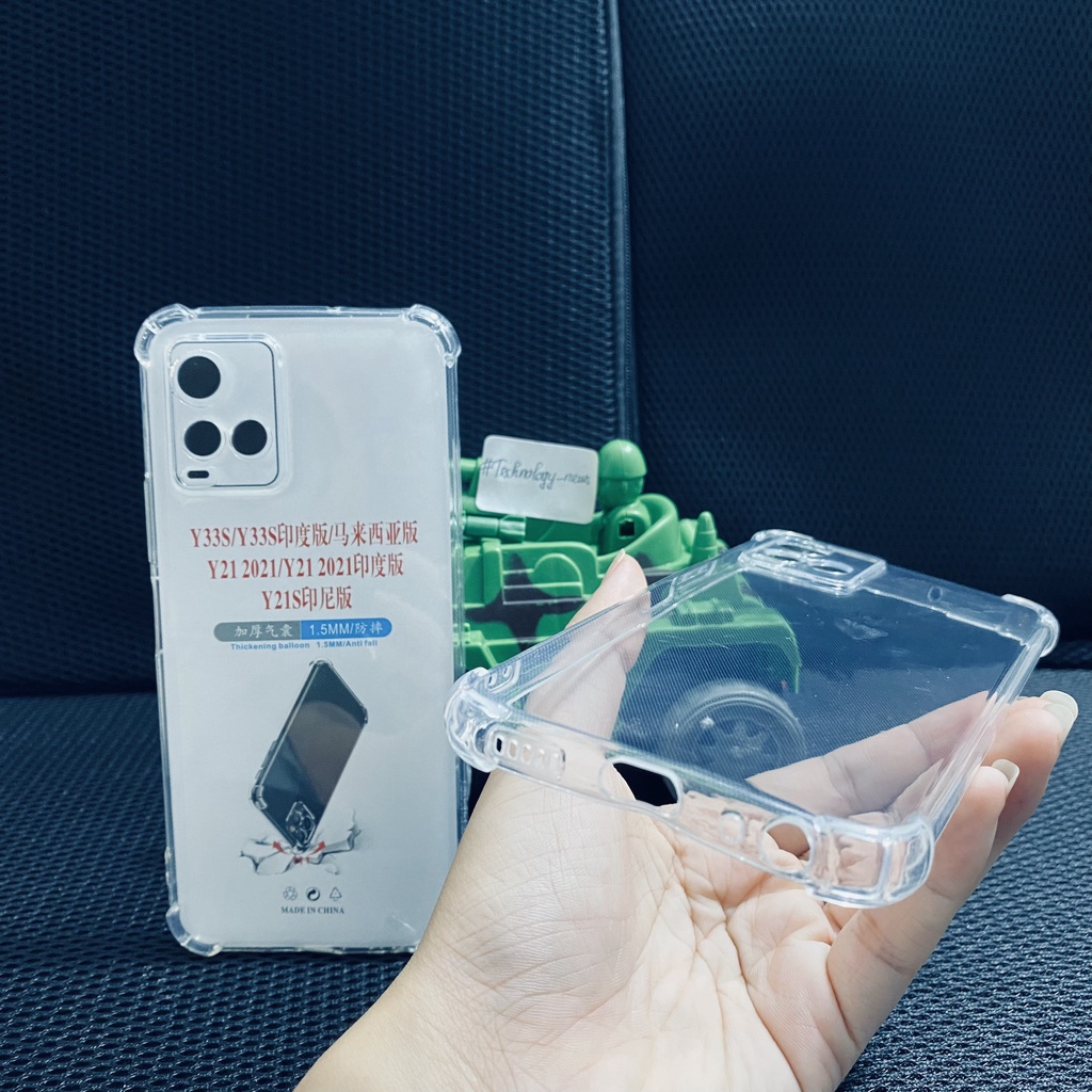 Ốp lưng Vivo Y21/ Y21s/ Y33s loại dày cao cấp trong suốt dẻo bo 4 góc chống va đập