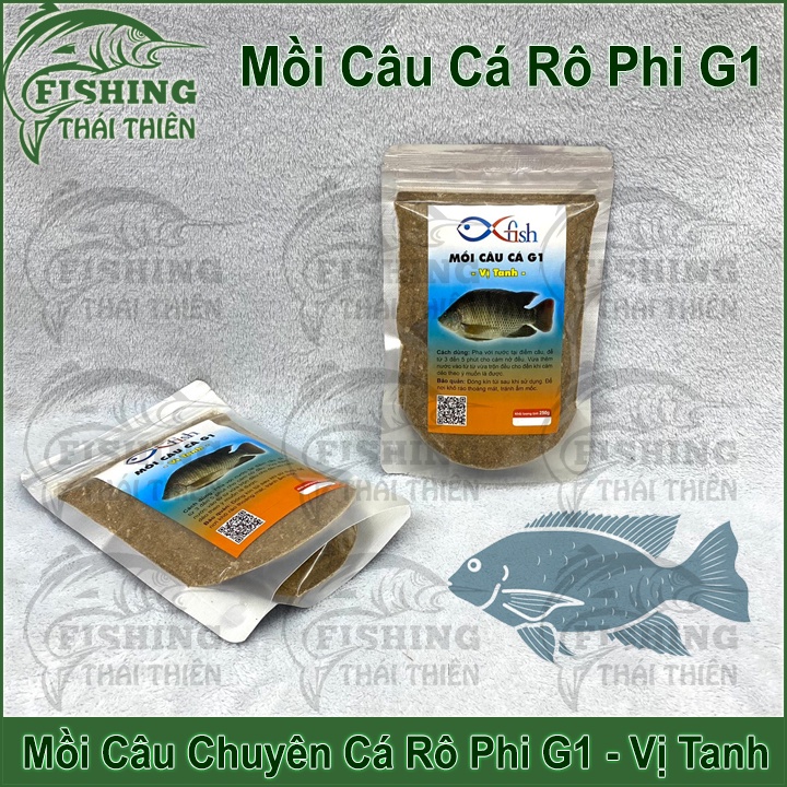 Mồi Câu Cá Rô Phi G1 Vị Tanh Gói 250g