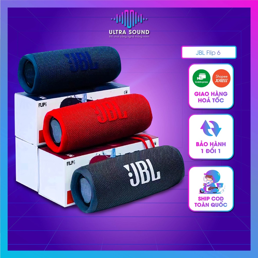 Loa kết nối bluetooth JBL Flip 6 - Âm thanh vòm, bass to - Chống nước IP67 - Bảo hành 1 đổi 1 trong 3 tháng