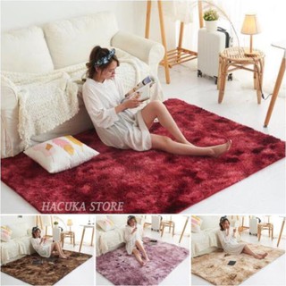 Thảm lông xù loang trải sàn nhà cao cấp kích thước 1.6x2m