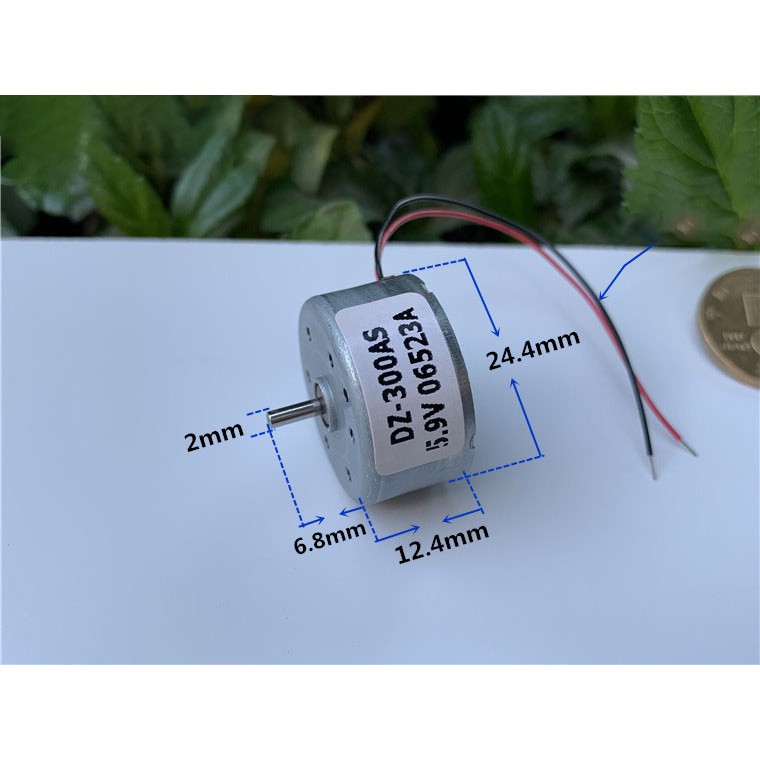 2 cái motor mô tơ mini 300 mã DZ-300AS điện áp 3v 6v tốc độ 3900 - 7700 RPM thương hiệu lớn hoạt động êm - LK0224