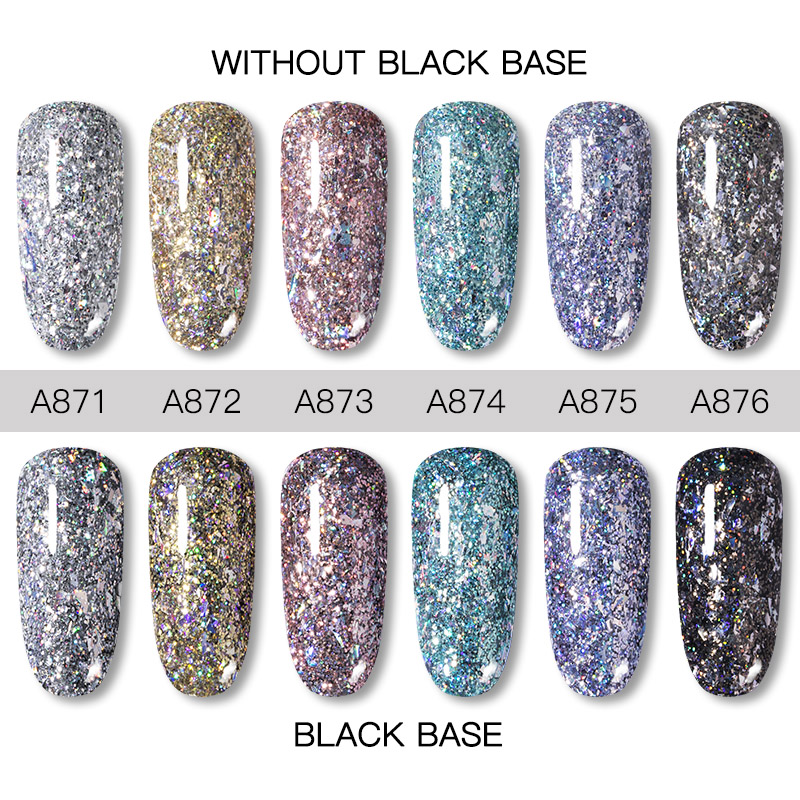 Gel màu cầu vồng lấp lánh trang trí móng tay nghệ thuật Rosalind 5ml