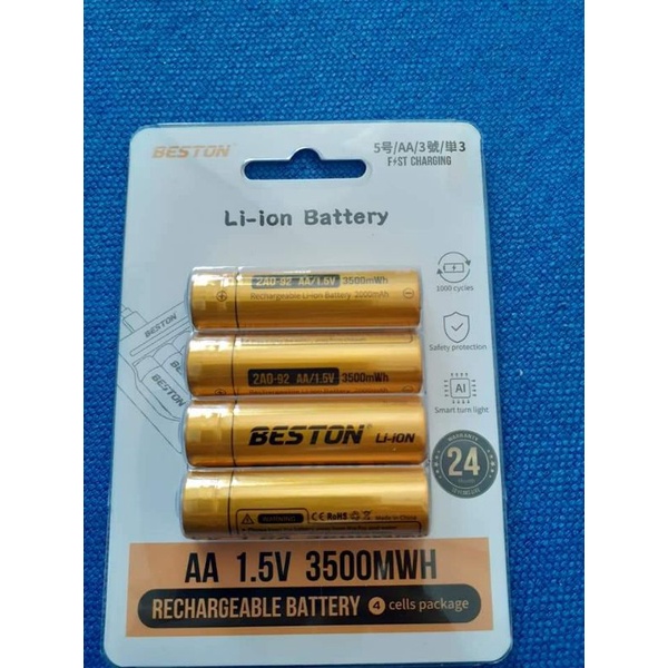 Pin sạc Besto 1.5V AA3500mWh/AA2800mWh/AAA800mWh/AAA1200mWh và sạc BST-M7012 có 8 khe
