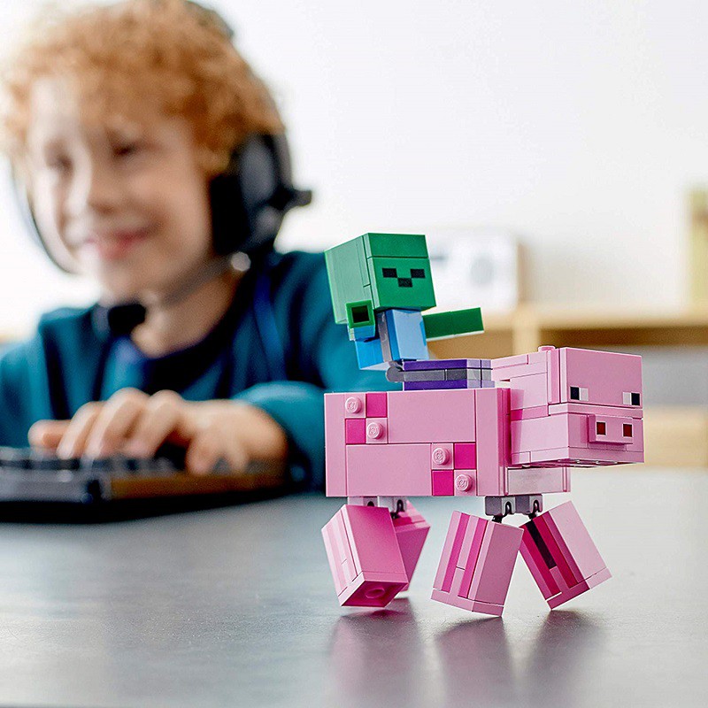 LEGO MINECRAFT CHÍNH HÃNG - HEO KHỔNG LỒ VÀ BABY ZOMBIE - MÃ SP 21157