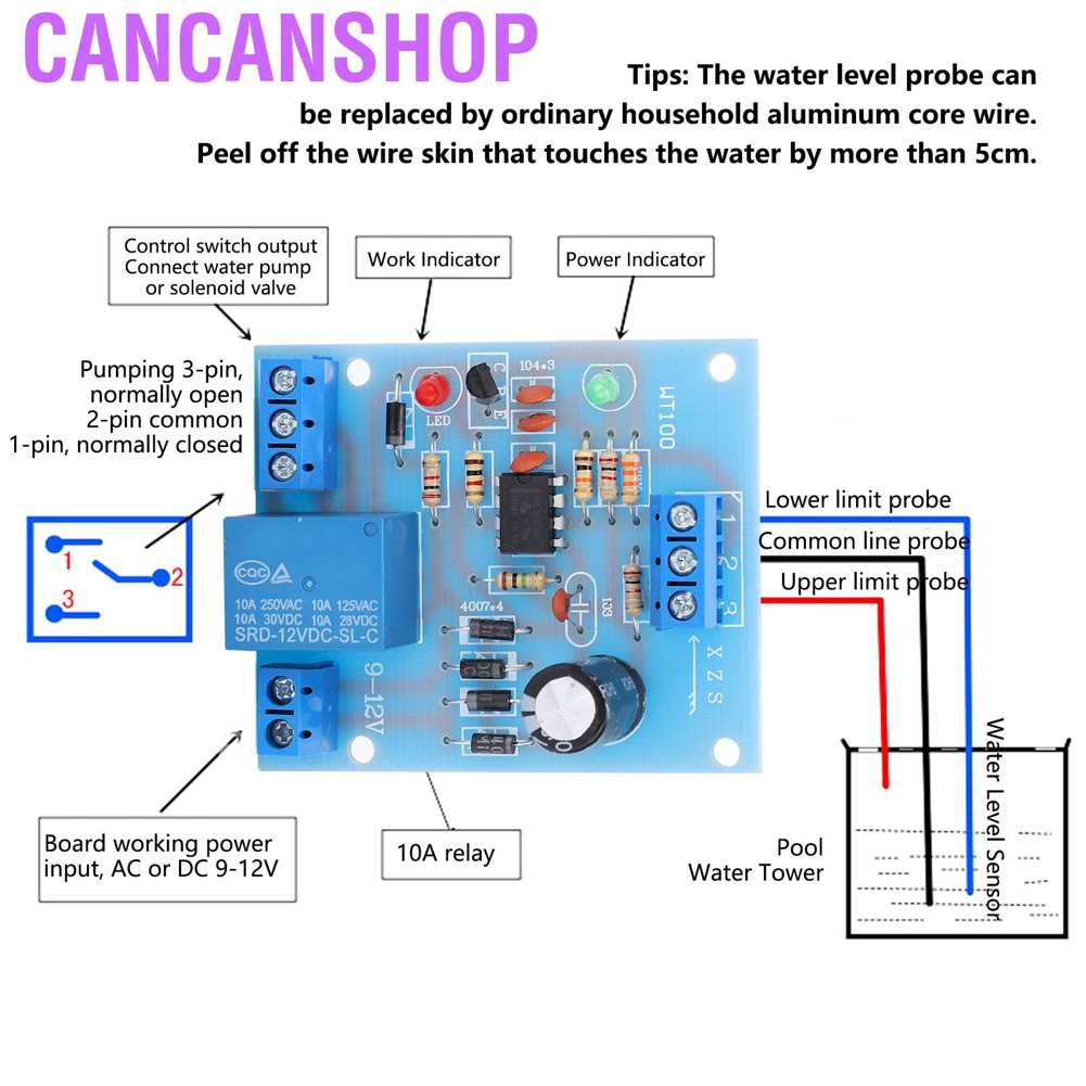 Mạch Điều Khiển Mực Nước Tự Động 12v