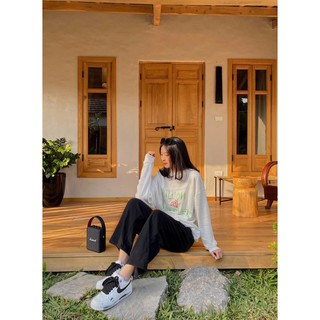 Áo sweater nỉ trắng in chữ billion dreamers