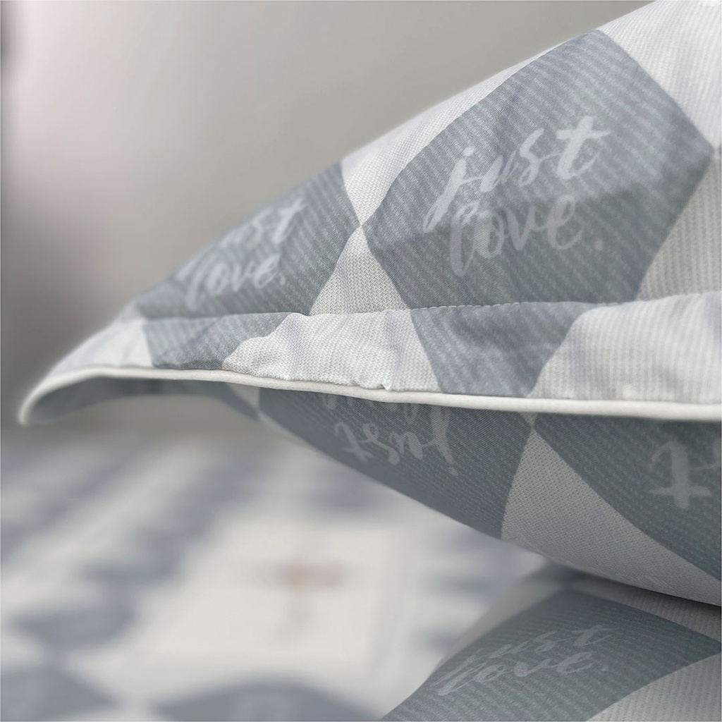 Bộ Ga Giường Tencel Thuần Việt Cao Cấp - Trắng Xám TVM14 (4 Món)