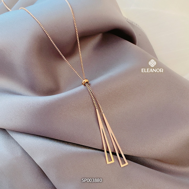 Dây chuyền nữ Eleanor Accessories mặt hình hai tam giác dây rút phụ kiện trang sức trẻ trung