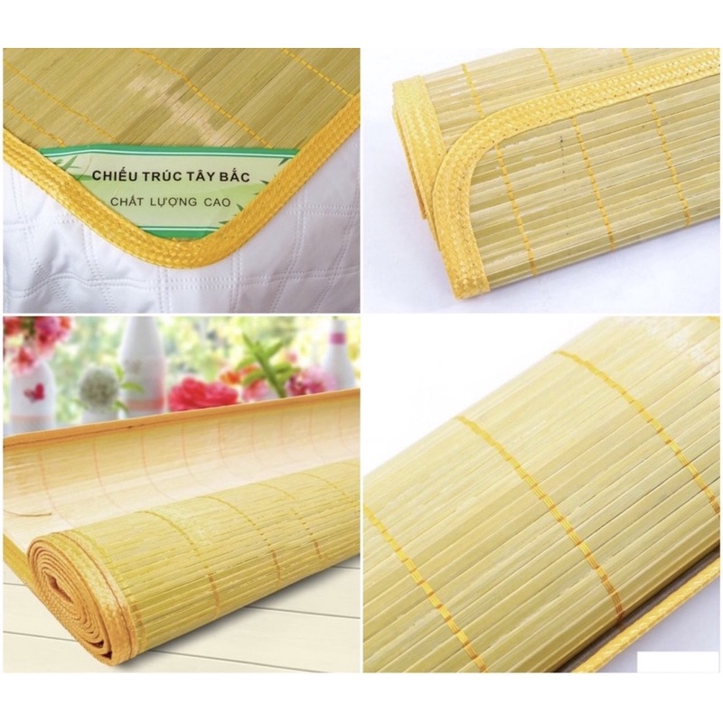Chiếu trúc tăm tre, chiếu nan mộc dày dặn dễ vệ sinh, đủ kích thước
