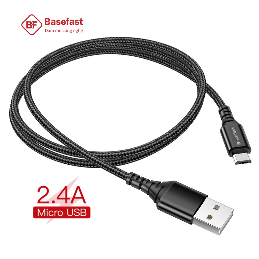 Dây sạc Micro USB cao cấp Basefast máy android - Cáp bọc dù siêu bền sạc nhanh cho Samsung , xiaomi