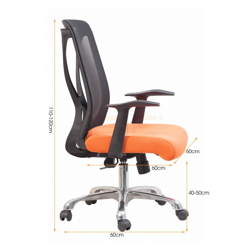 Ghế xoay văn phòng nâng hạ IBIE ID8303 chân nhôm lưng lưới có tay