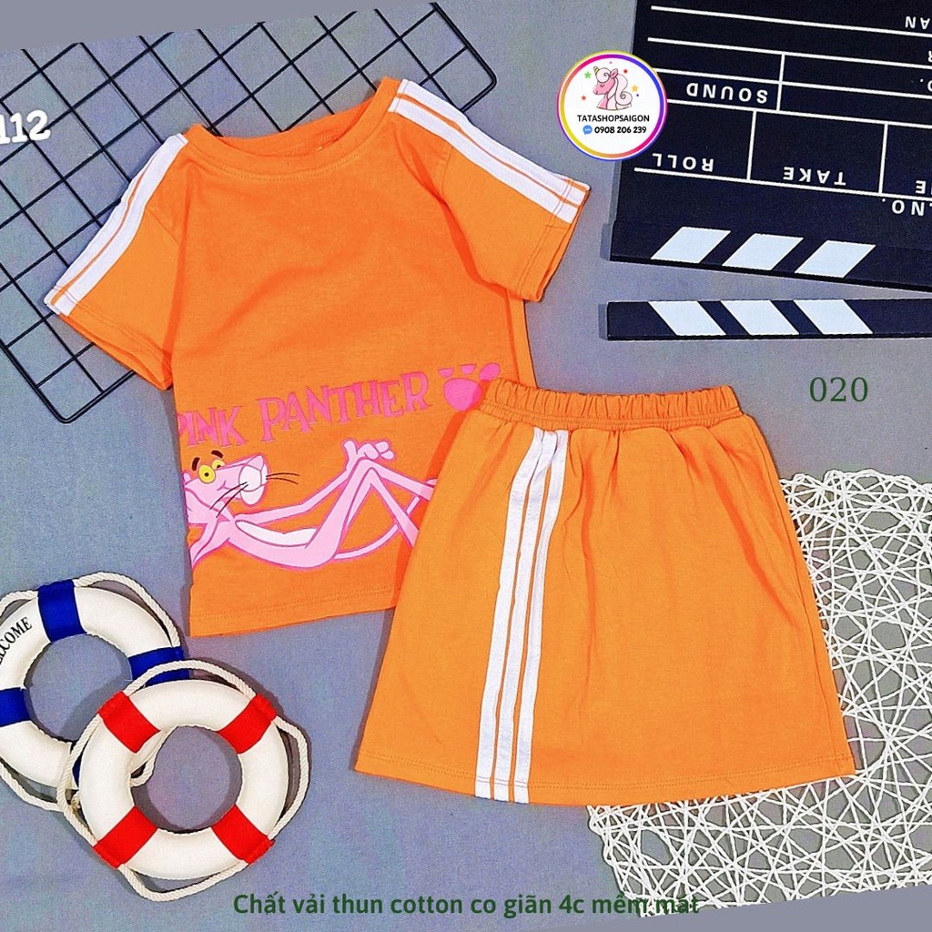 Set váy bé gái thun cotton mềm mát 16 đến 35kg 020