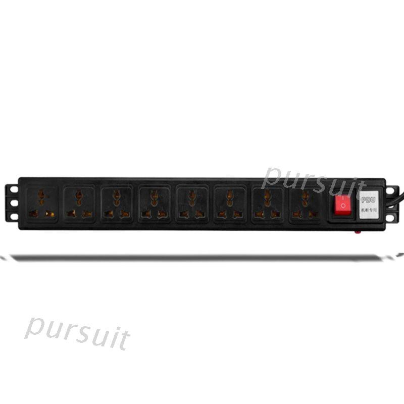 1U PDU 8 Outlet Metal Power Strip Surge Protector 250V 10A 2500W for 19 inch
