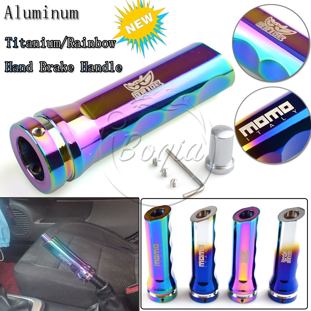 Momo Vỏ Bọc Phanh Tay Xe Hơi Bằng Titan Chống Trượt Màu Cầu Vồng Cho Cô Dâu