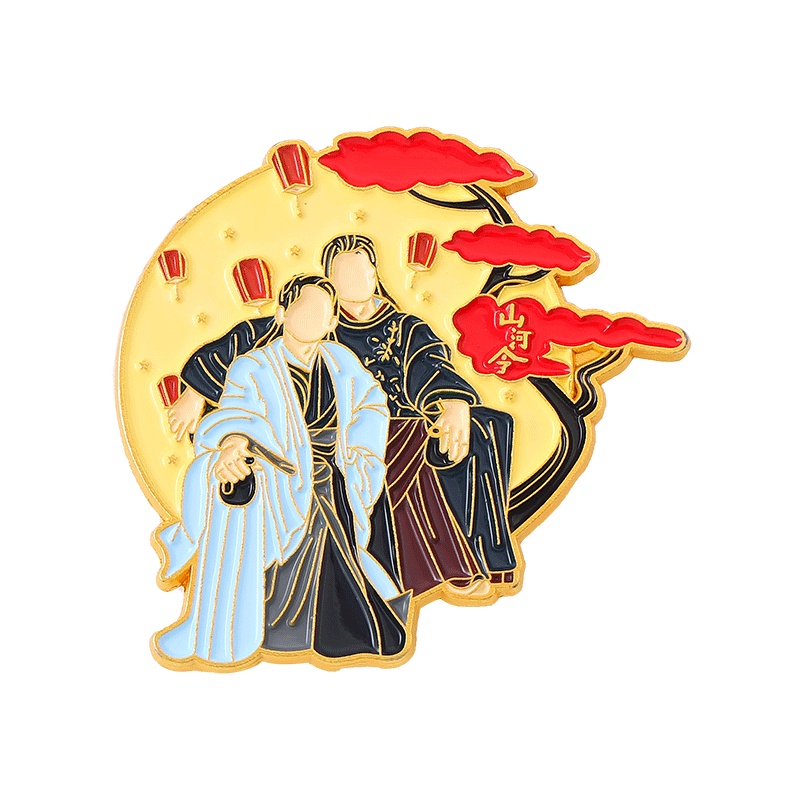 Huy Hiệu Cài Áo Bằng Kim Loại Hình Nhân Vật Núi Và Sông Hoạt Hình Nghệ Thuật Phong Cách Võ Thuật Làm Quà Tặng Cho Học Sinh