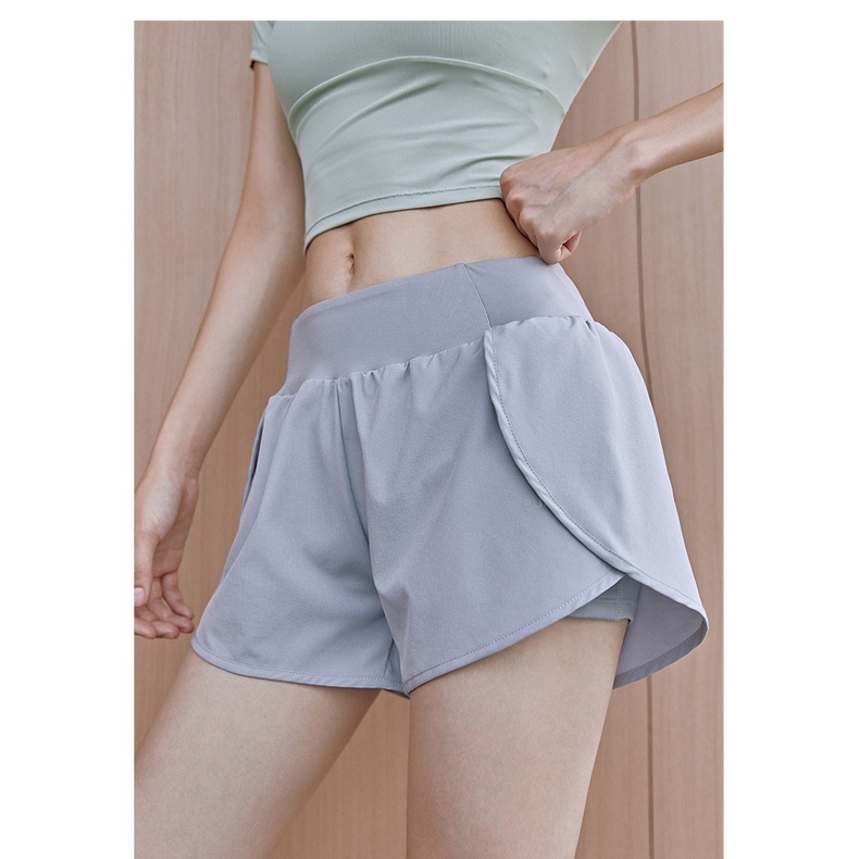 Quần Short Thể Thao Lưng Cao Dáng Rộng Nhanh Khô Thời Trang Cho Nữ