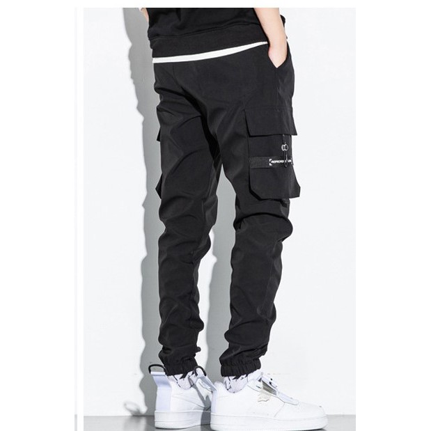 Quần vải thô nam big size túi hộp dáng jogger