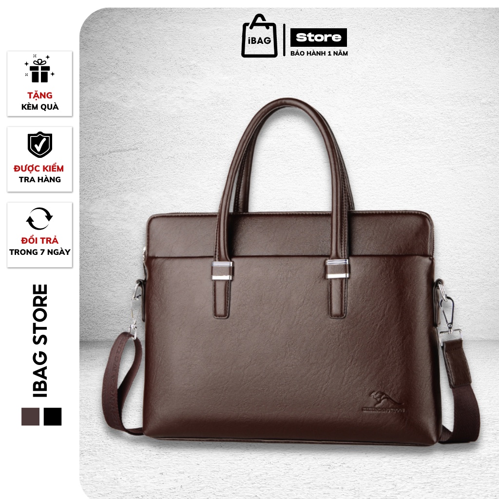 Cặp văn phòng, túi xách công sở nam, chất liệu da chống thấm nước, kiểu dáng lịch sự, trẻ trung - 𝑰𝑩𝑨𝑮