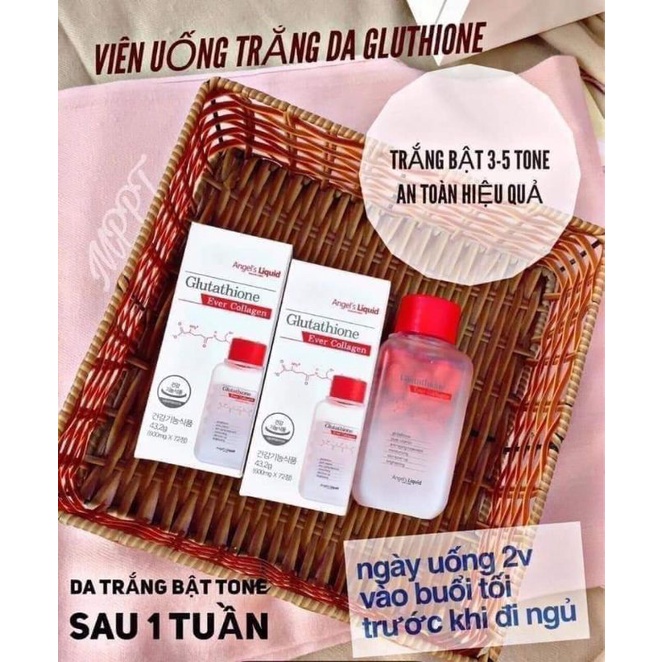 Viên Uống  Trắng Da ,Cấp Nước 7day Angel's Liquid Glutathione.