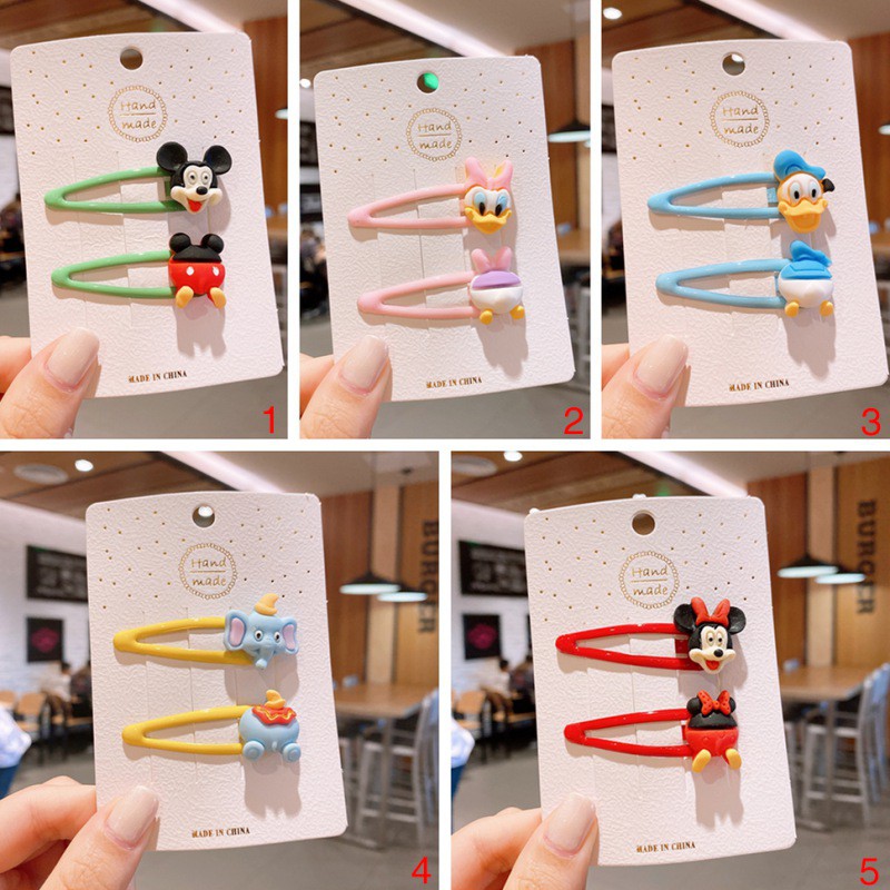 Set kẹp tóc hoạt hình đáng yêu cho bé gái