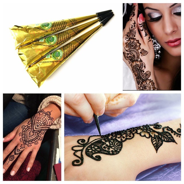 MỰC XĂM HENNA ĐEN VÀ 70 KHUÔN MINI