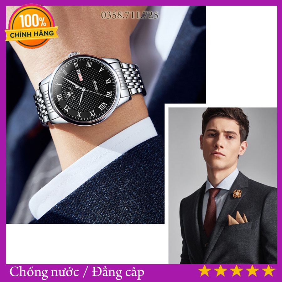 Đồng hồ nam Olevs dáng vintage, đồng hồ chống nước chất lượng cao