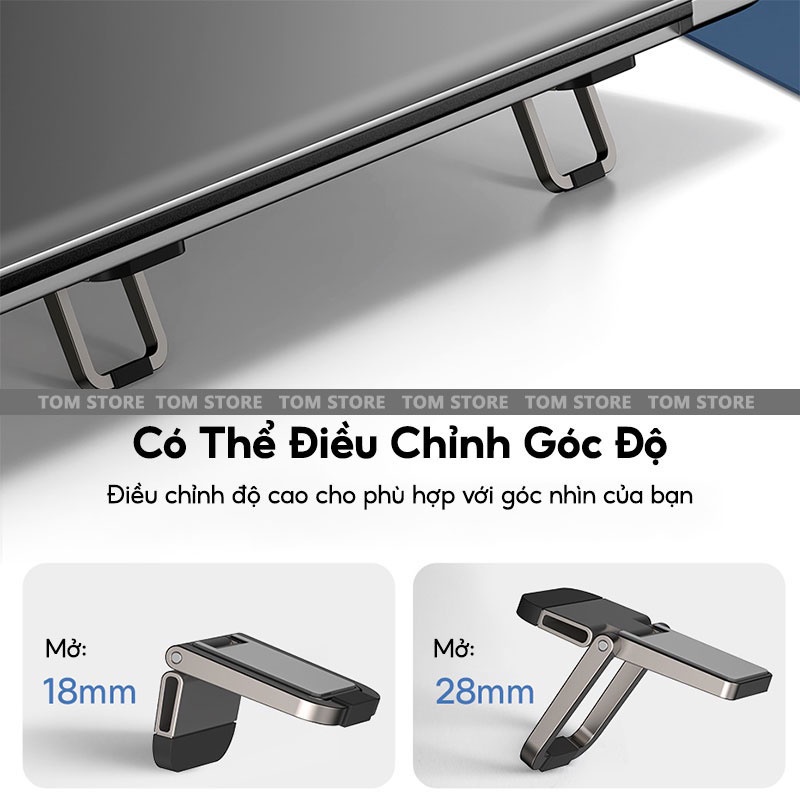 Giá Đỡ Laptop Baseus Slim Kickstand Nhỏ Gọn Siêu Mỏng Điều Chỉnh 2 Góc Độ Chắc Chắc Ổn Định Cho Máy Tính Từ 13 - 17 Inch