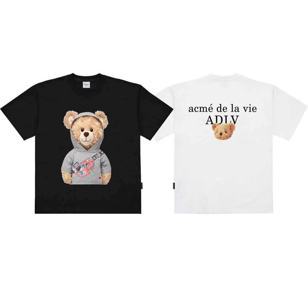 Áo Thun Cotton Tay Ngắn Oversize In Hình Gấu Thể Thao Acmedelavie Thời Trang Unisex