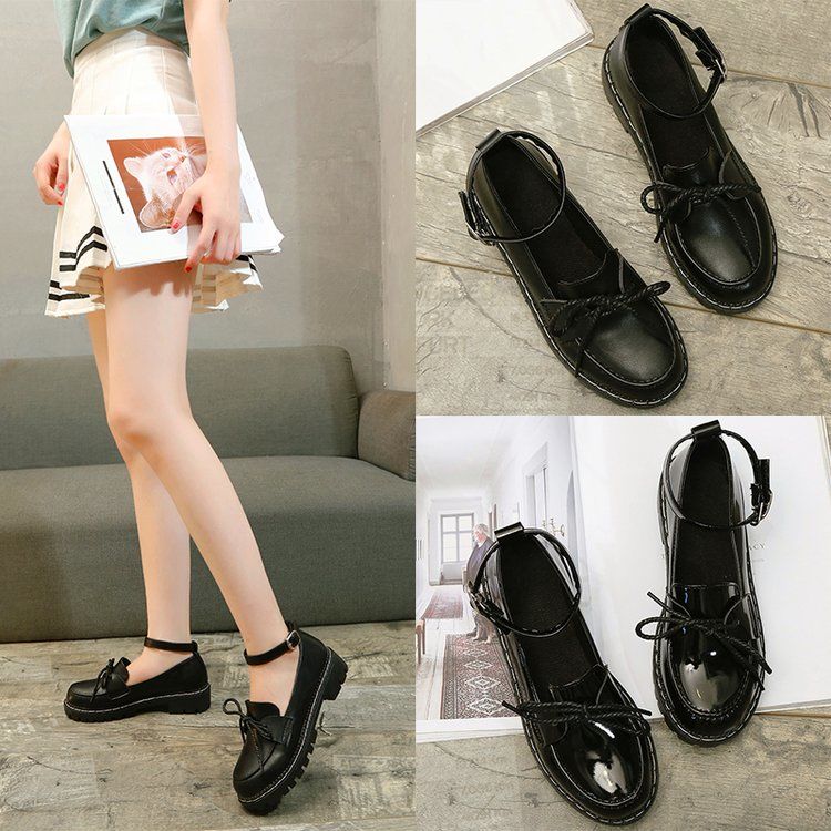 Cute Summer Fashionable Black Doll Shoe With Bow For Women | BigBuy360 - bigbuy360.vn