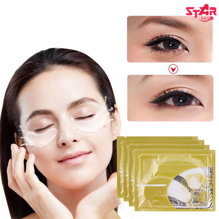Mặt Nạ Mắt Chiết Xuất Từ Pha Lê Collagen Lá Vàng Giúp Loại Bỏ Quầng Thâm / Nếp Nhanh Quanh Mắt Hiệu Quả