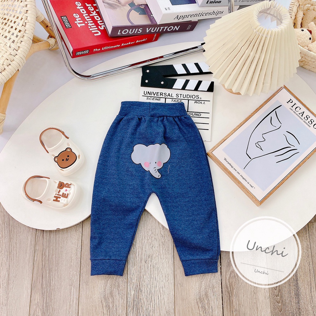 quần dài nỉ unchi in mông cho bé trai bé gái