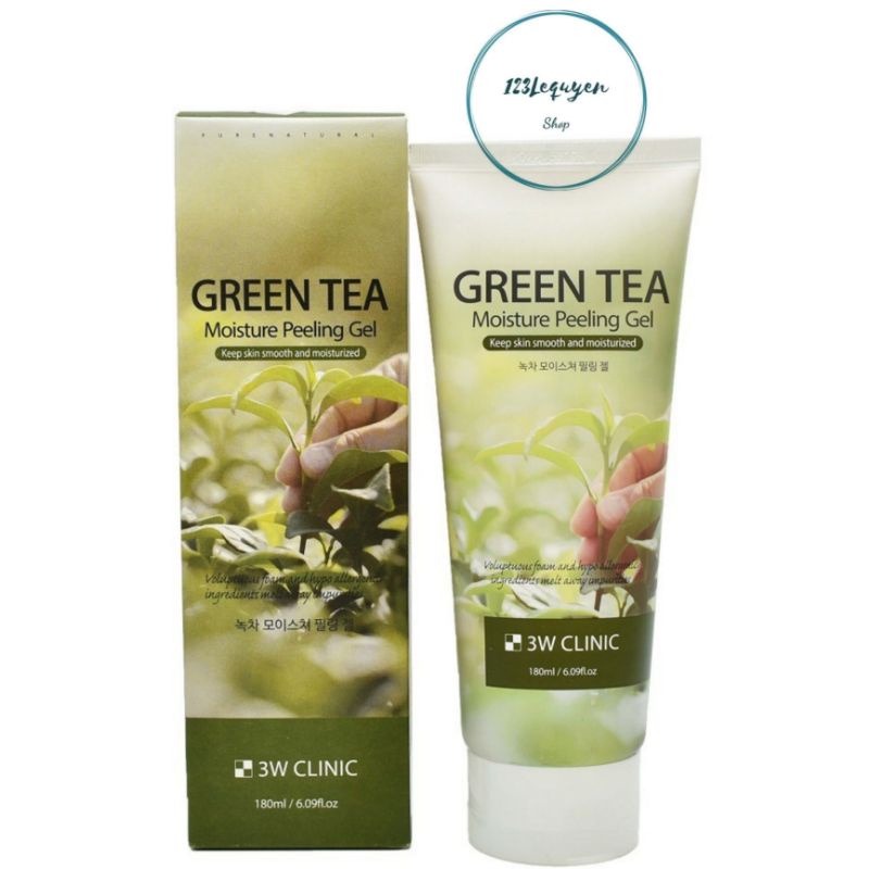 Tẩy tế bào chết trà xanh 3w clinic green tea moisture gel  180ml