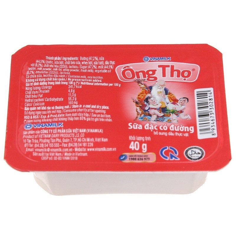 SỮA ĐẶC ÔNG THỌ CÓ ĐUONG HỘP 40G TIỆN DỤNG DATE 6 HỘP DATE XA