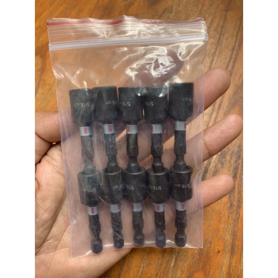 ( Khuyến mãi ) Túi 10 đầu bắn tôn Bosch 5/16 ( 8ly ) dài 50mm chính hãng có nam châm
