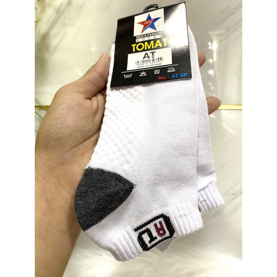 Tất nam cổ ngắn TOMAT AT vải cotton cao cấp êm thoáng mát nhiều màu - Vớ nam cổ ngắn Unisex AT88
