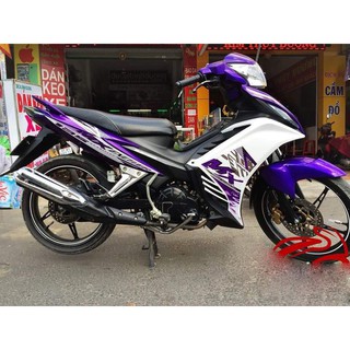 Tem xe exciter 135 tím trắng, độ team trùm decal xe máy ex dán đời 2011-2014