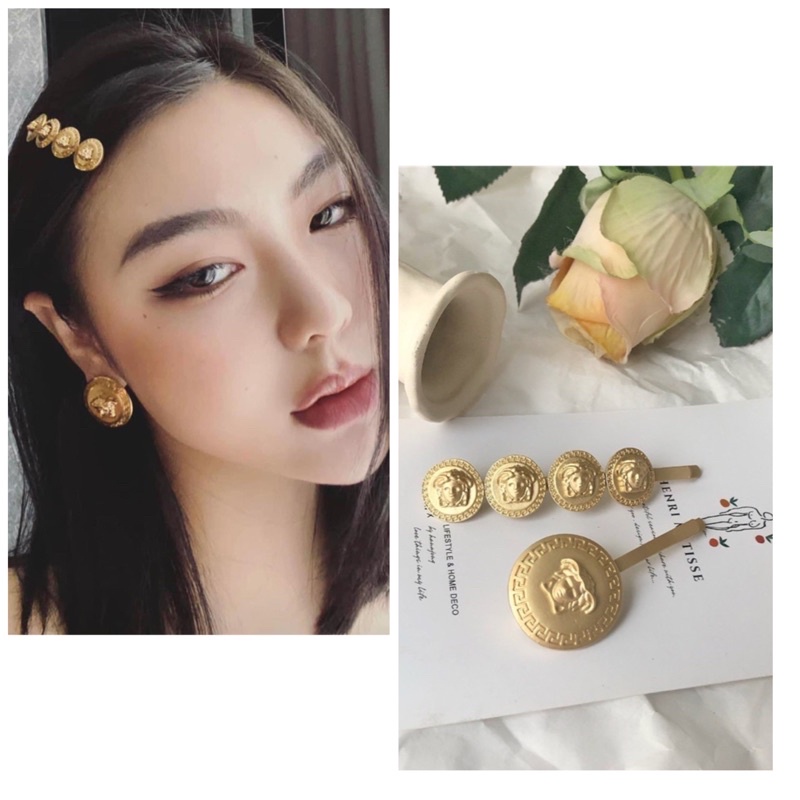 Kẹp tóc ver - sace thương hiệu hàng cao cấp, hàng loại 1, cặp tóc thời trang kim loại chống han gỉ