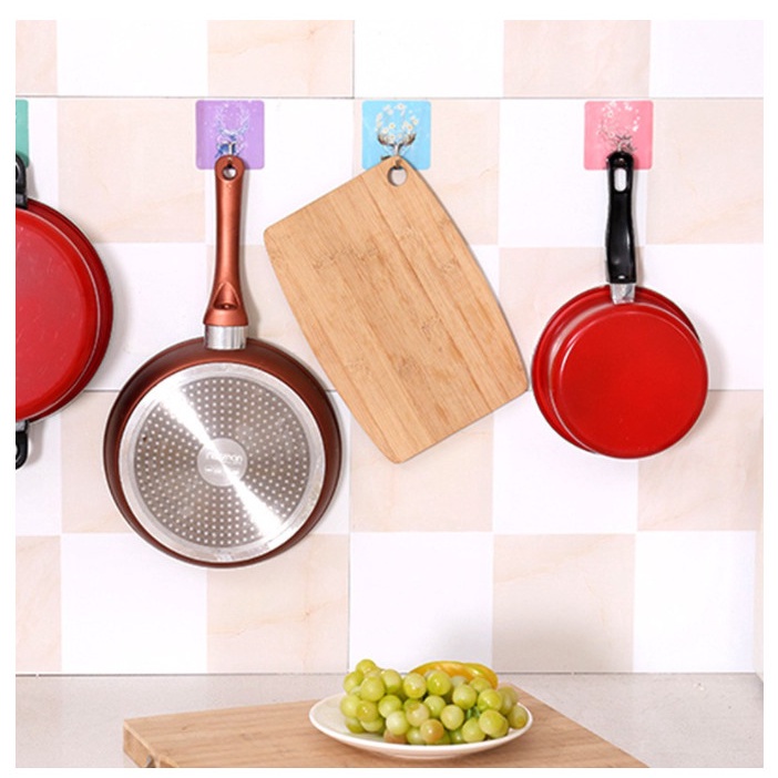 Móc dán tường trong suốt, chịu lực,Siêu dính kích thước 6x6 cm
