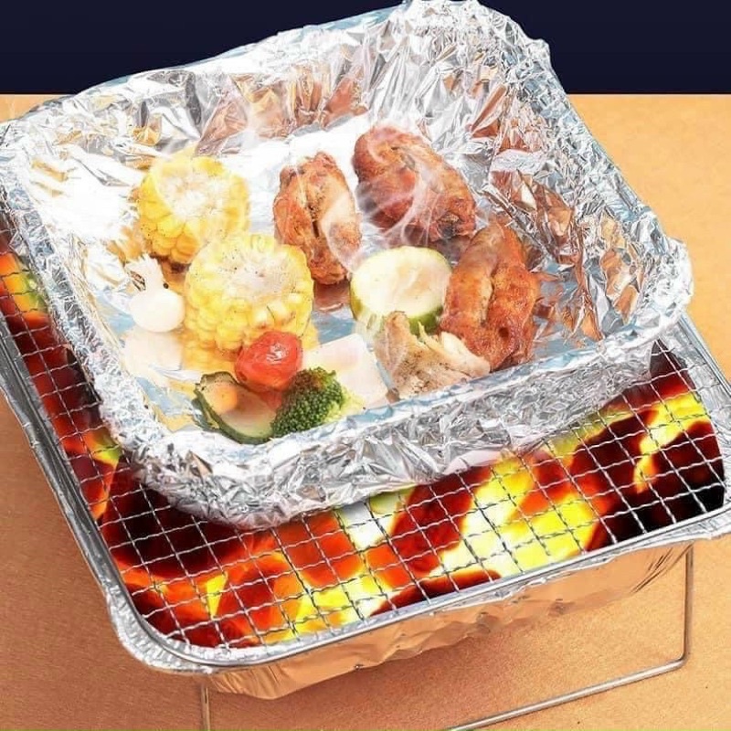 GIẤY BẠC NƯỚNG THỰC PHẨM (THỊT,CÁ,Giấy bạc nướng thức ăn Diamond Aluminum foil 30cm* 5met