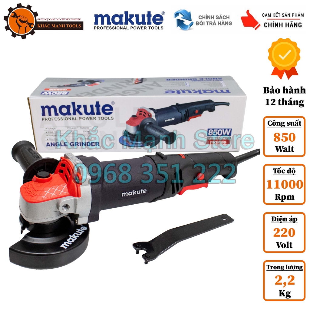 Máy Mài Chỉnh Tốc Tay Dài Makute AG126-LV | Công suất lớn 850W