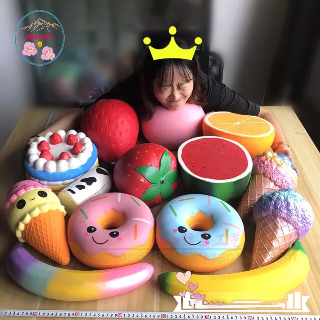 Squishy Lớn JUMBO Hình bánh DONUS nhắm mắt 1 sừng Đồ Chơi Xốp Giảm Stress Hình mềm mịn dễ Thương đàn hồi Cho Bé