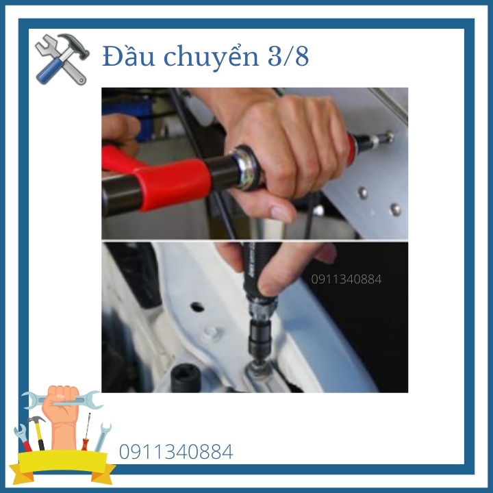 Đầu chuyển 3/8'' sang mũi vít 8mm Anex Nhật Bản-Đầu cắm chuyển đổi đầu tuýp 3/8 inch
