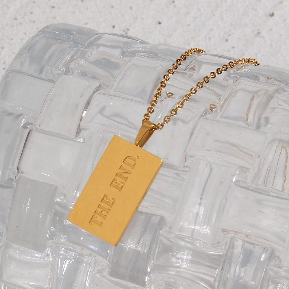 Vòng cổ Mặt Vuông Khắc Chữ 1 Thời Trang Mới Dùng Làm Quà Tặng Valentine